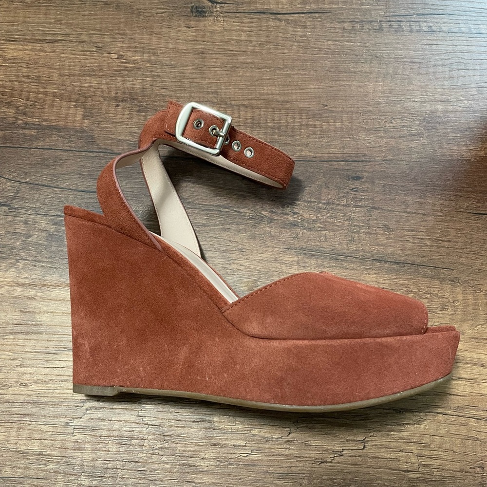 Kate Spade Key Lime Suede Wedge Sandals - Picture 7 of 15
